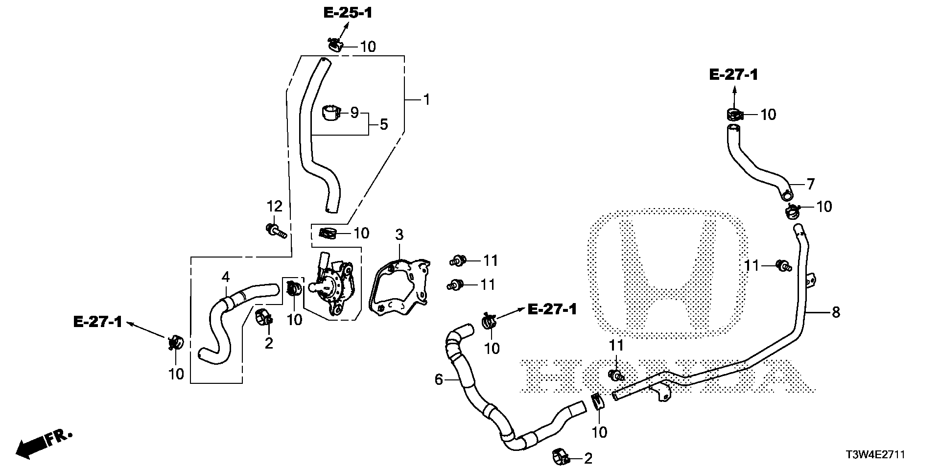 Honda Accord Hose, electric water pump outlet. Cooling - 1J402-5K1-A00 ...