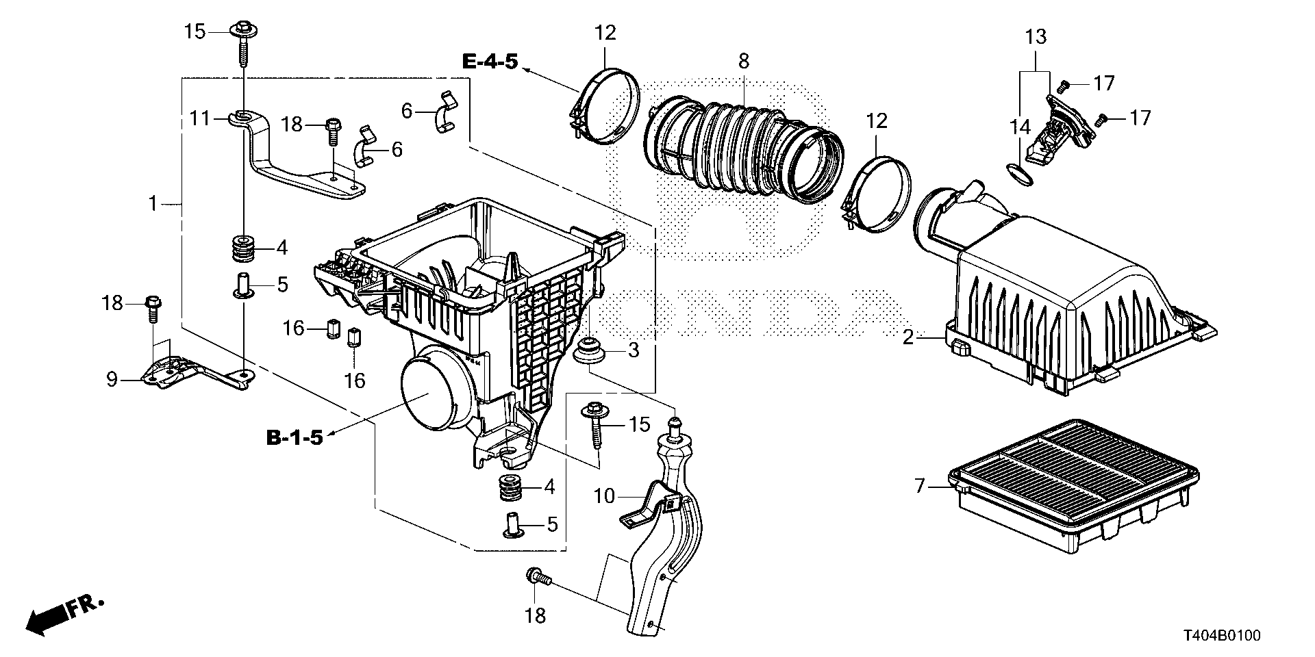 Diagram AIR CLEANER (1.5L) for your 1994 Honda Accord Coupe   