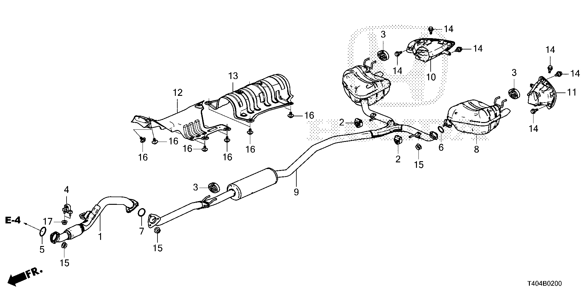 Full size assembly image of EXHAUST PIPE@MUFFLER (1.5L) (1/1)
