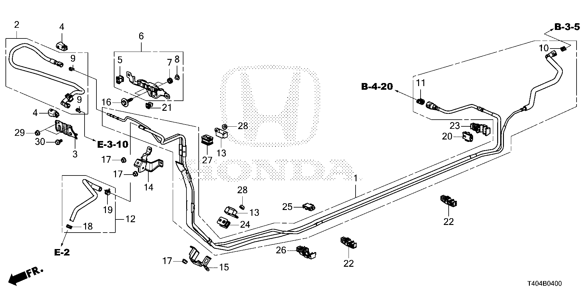 Honda Civic Liftback Clamp, fuel pipe (black). Ka, kc - 91592-T20-A01 ...