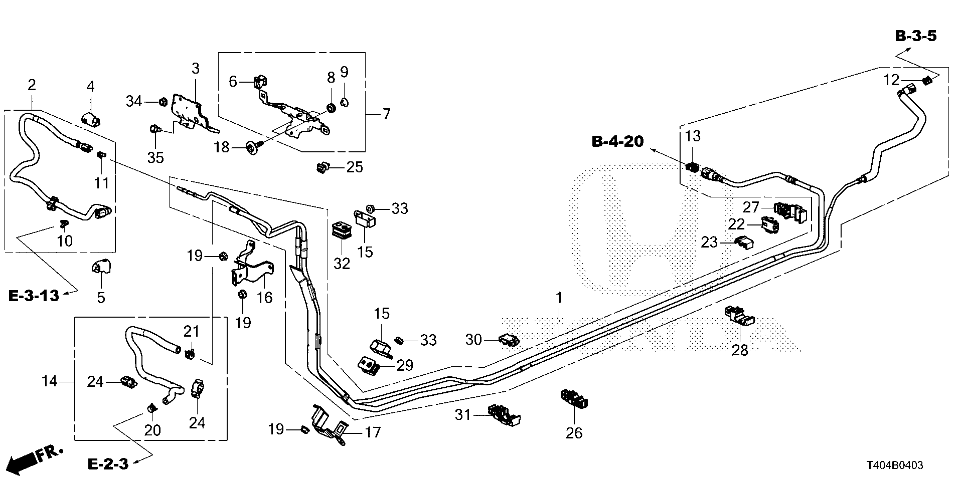 Diagram FUEL PIPE (2.0L) ('25) for your 2015 Honda Pilot   