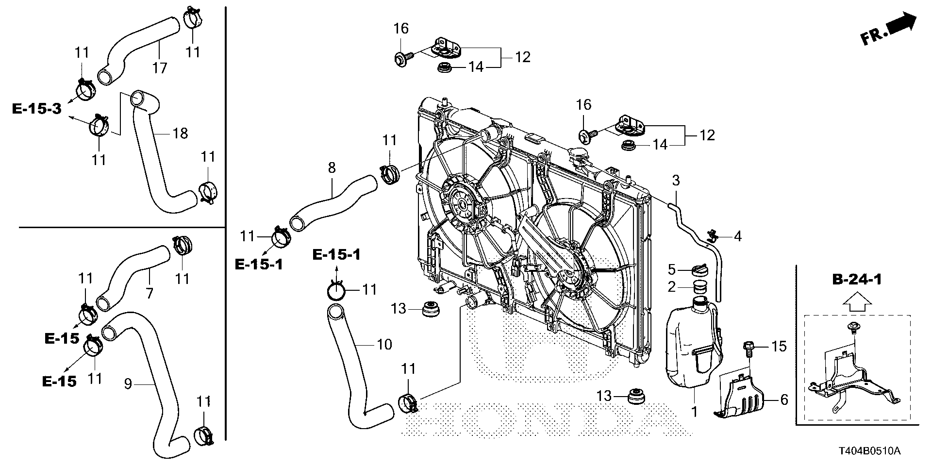 Diagram RADIATOR HOSE@RESERVE TANK for your Honda Civic  