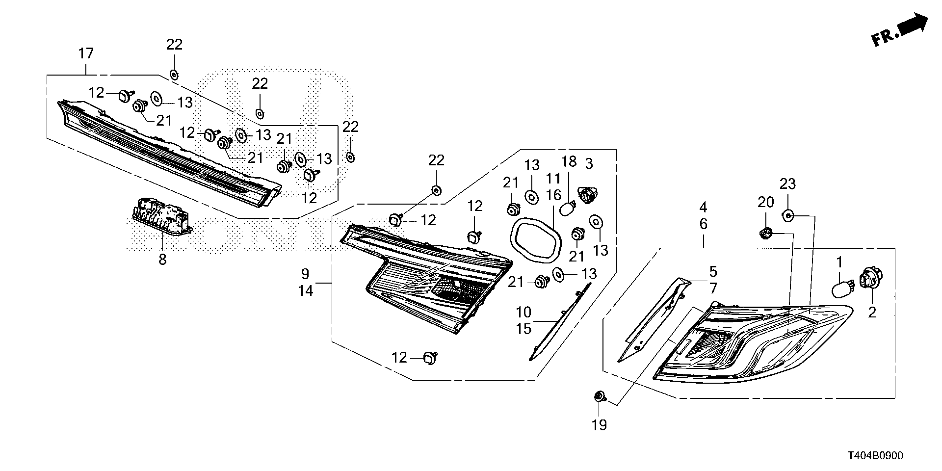 Diagram TAILLIGHT@LICENSE LIGHT for your 1996 Honda Accord   