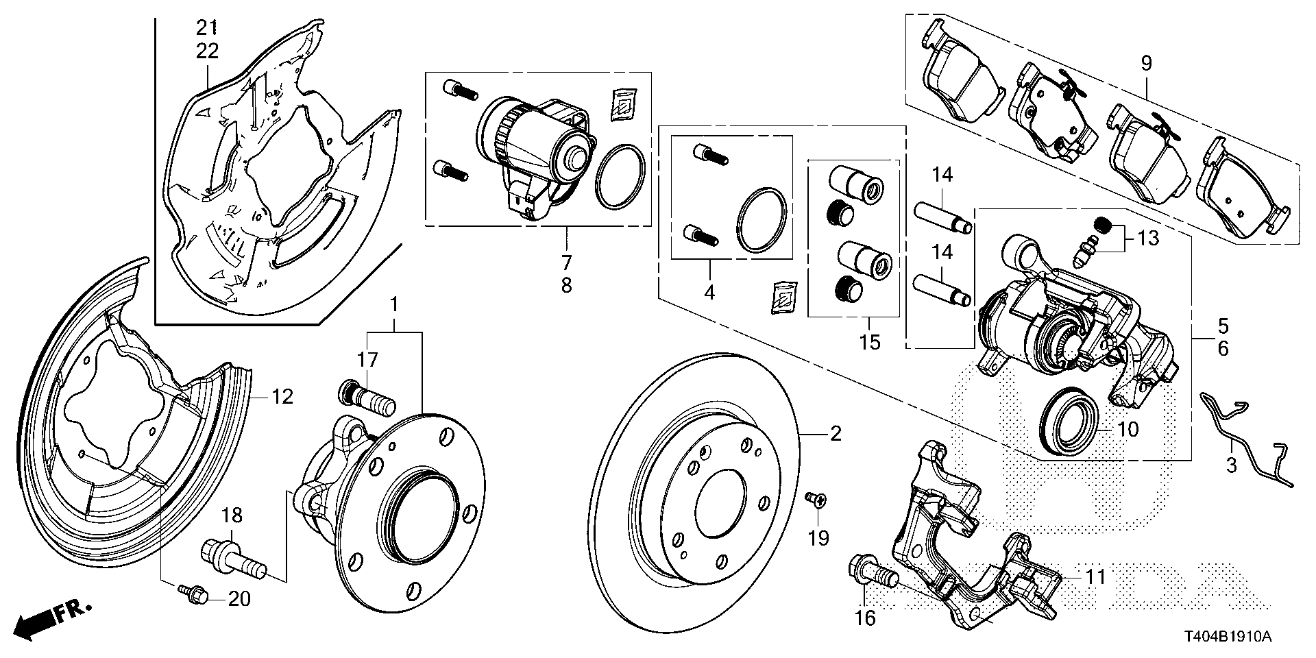 Diagram REAR BRAKE for your Honda Civic Liftback  