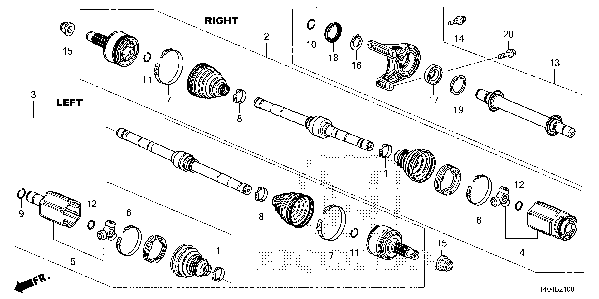 Diagram DRIVESHAFT@HALF SHAFT (1.5L) for your Honda Civic Liftback  