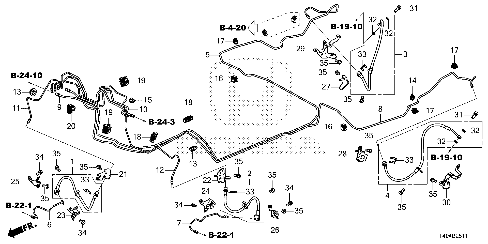 Honda Civic Liftback Pipe g, l. Brake. Lines, vsa, brakes - 46336-T60 ...