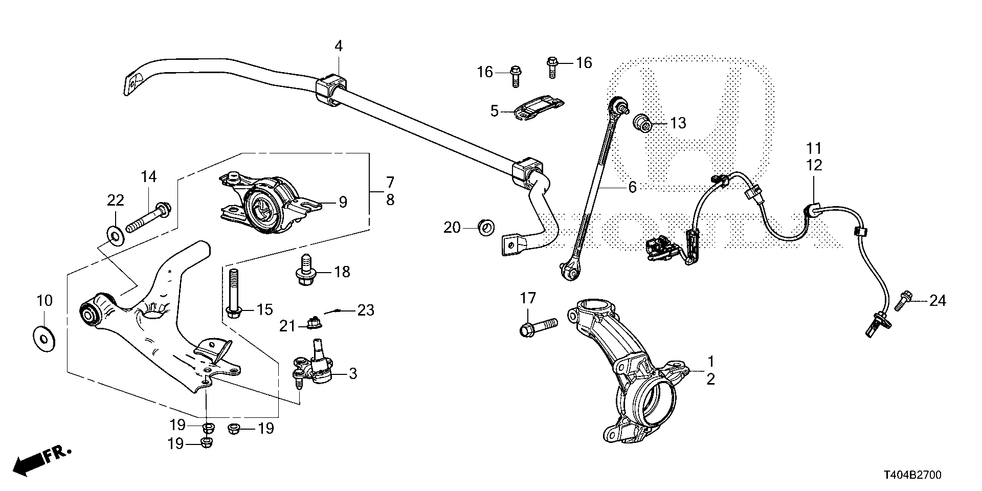 Diagram FRONT KNUCKLE for your Honda Civic Liftback  