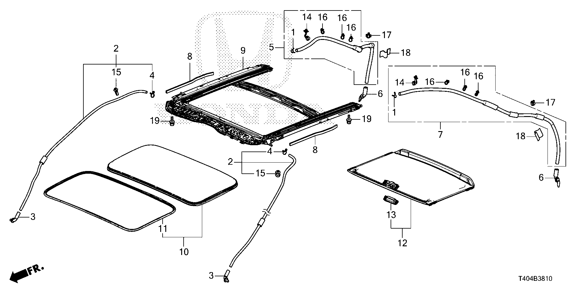 Diagram SLIDING ROOF for your 2007 Honda Pilot   