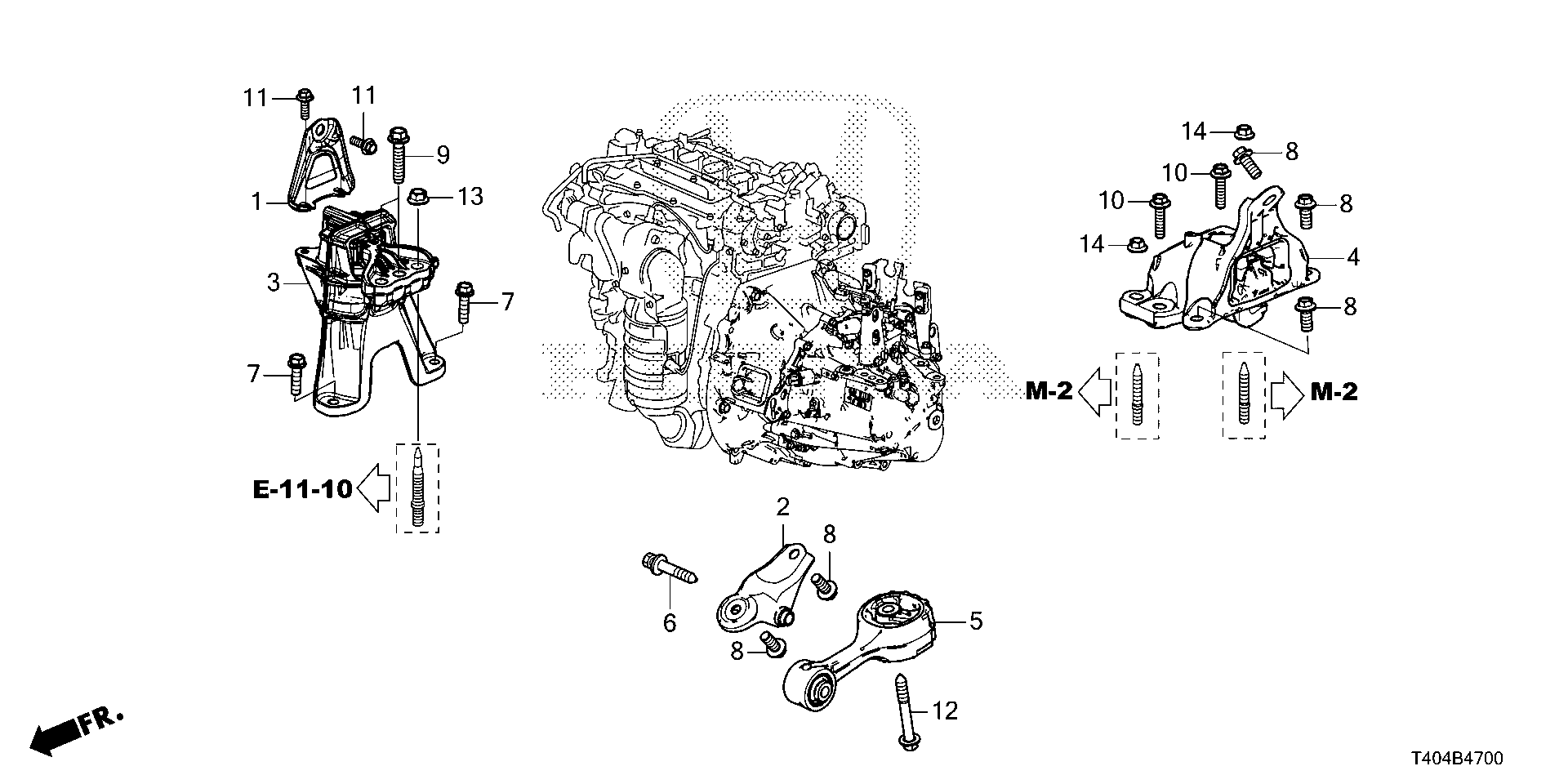 Diagram ENGINE MOUNTS (1.5L) (MT) for your 2023 Honda Civic  LX 