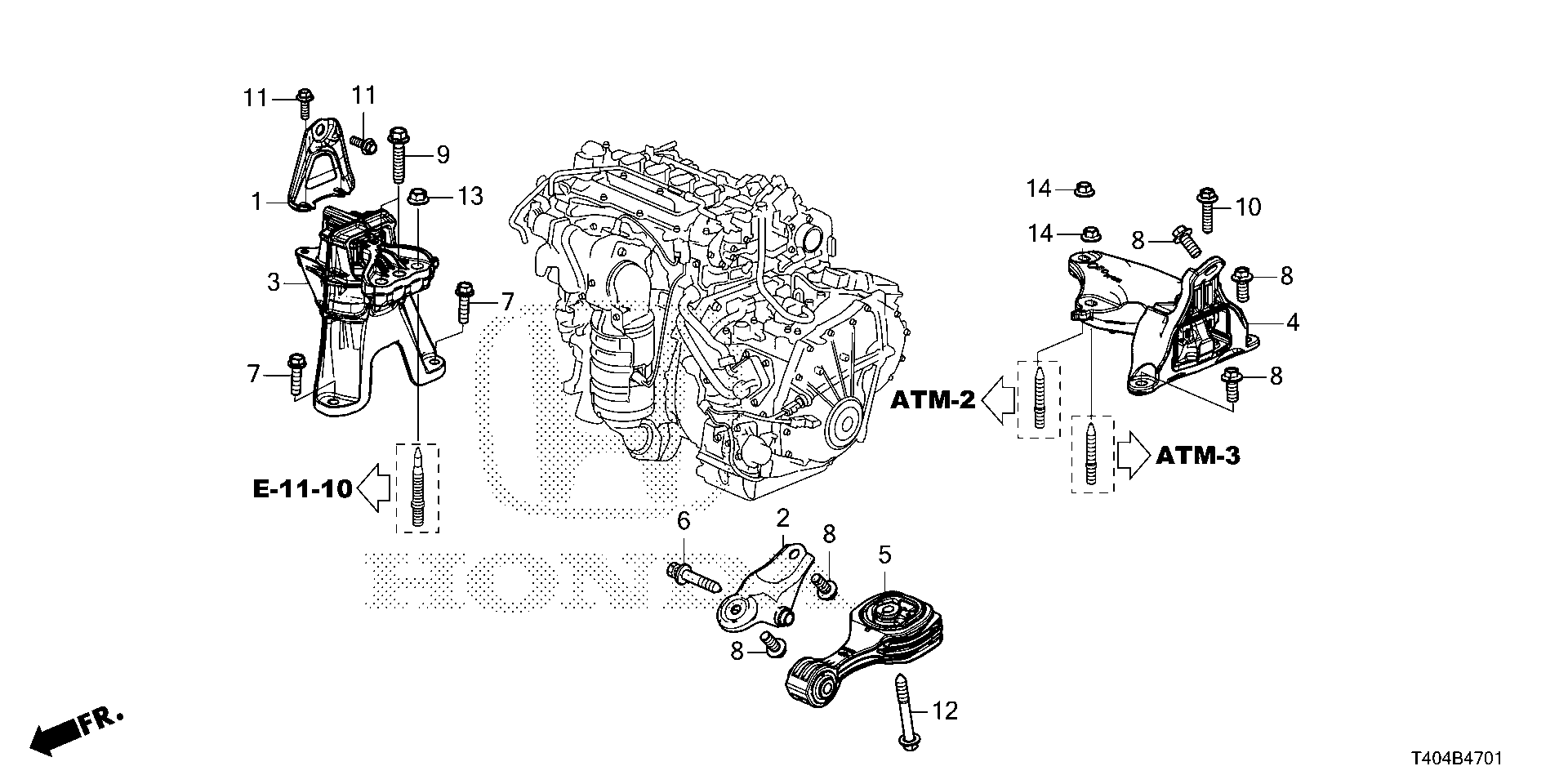 2004 Honda Civic Rubber assy., transmission mounting. Engine 50850