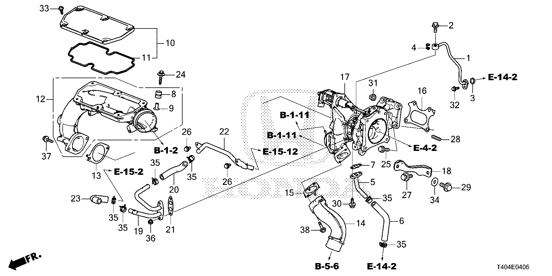 Diagram TURBOCHARGER (TYPE R) for your Honda Civic Liftback  