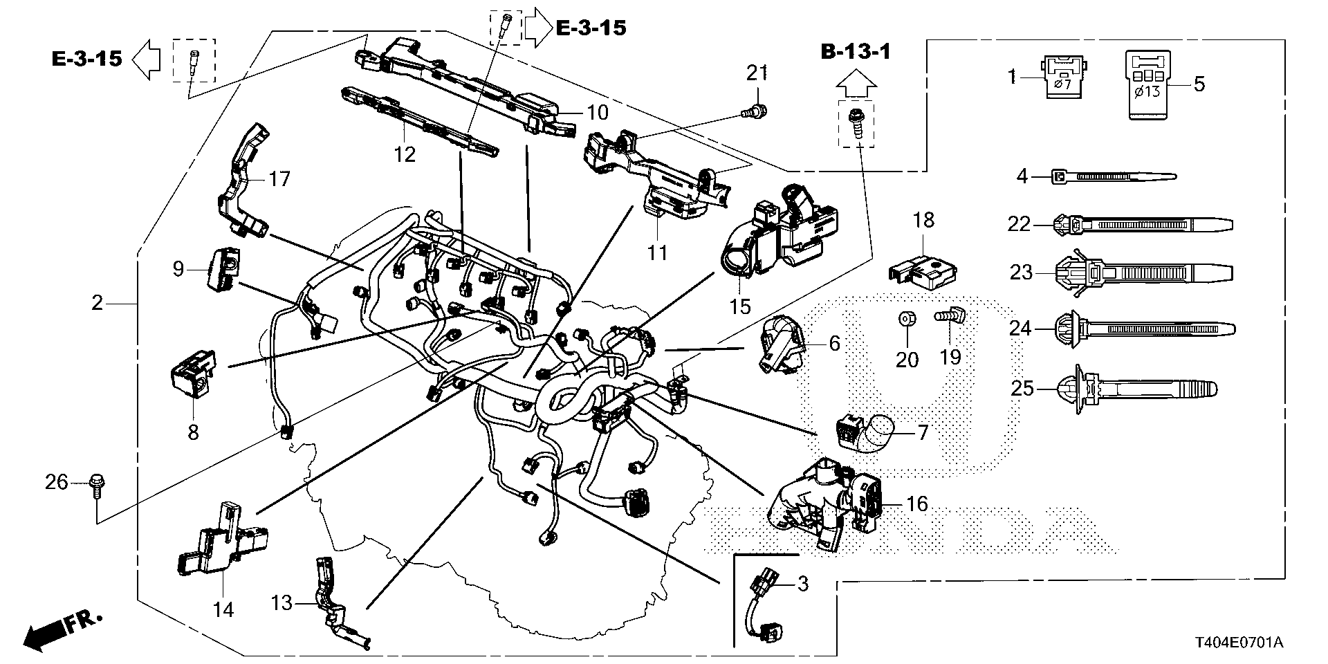 Diagram ENGINE WIRE HARNESS (2.0L) (-'24) for your Honda Civic Liftback  