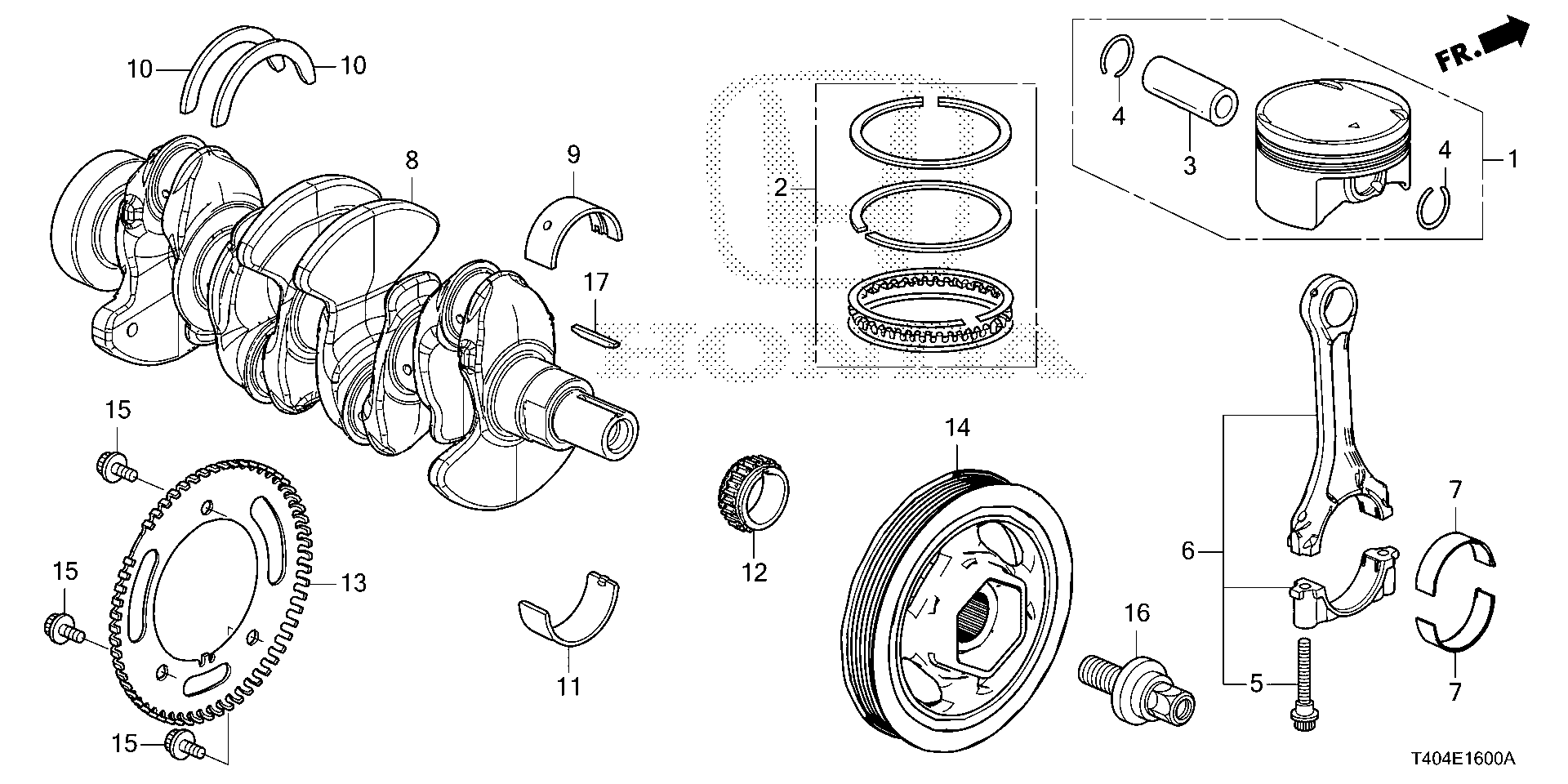 Diagram CRANKSHAFT@PISTON (1.5L) for your Honda Civic  