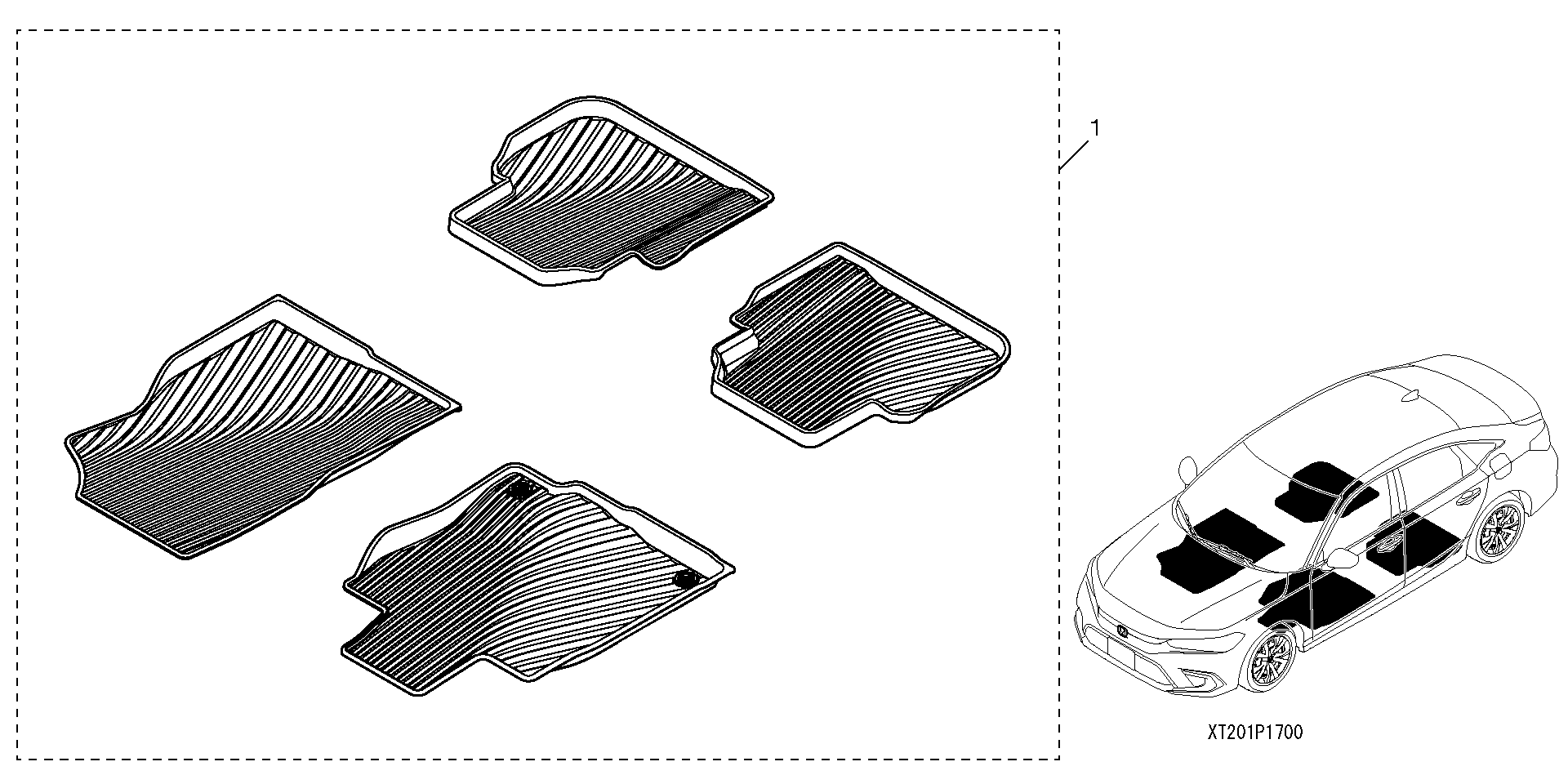 Full size assembly image of FLOOR MATS - ALL-SEASON (BLACK) (1/1)