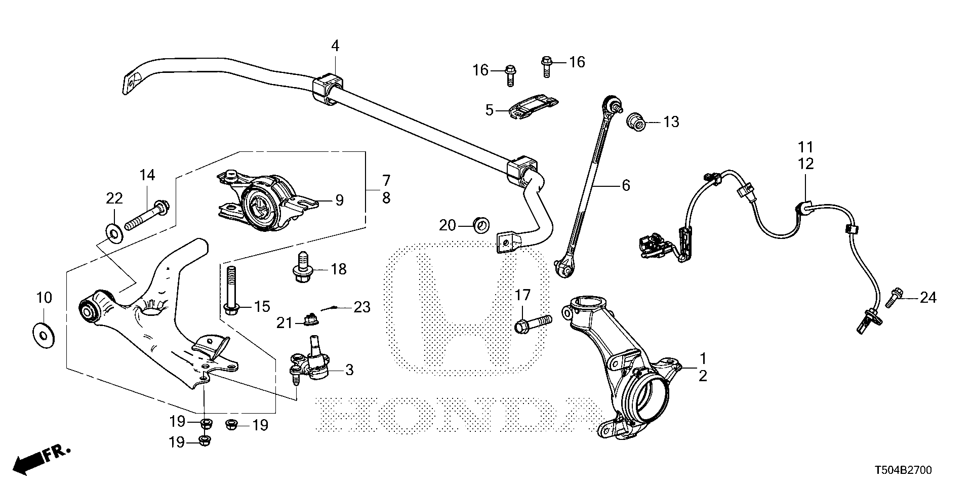 Diagram FRONT KNUCKLE for your Honda Civic Liftback  