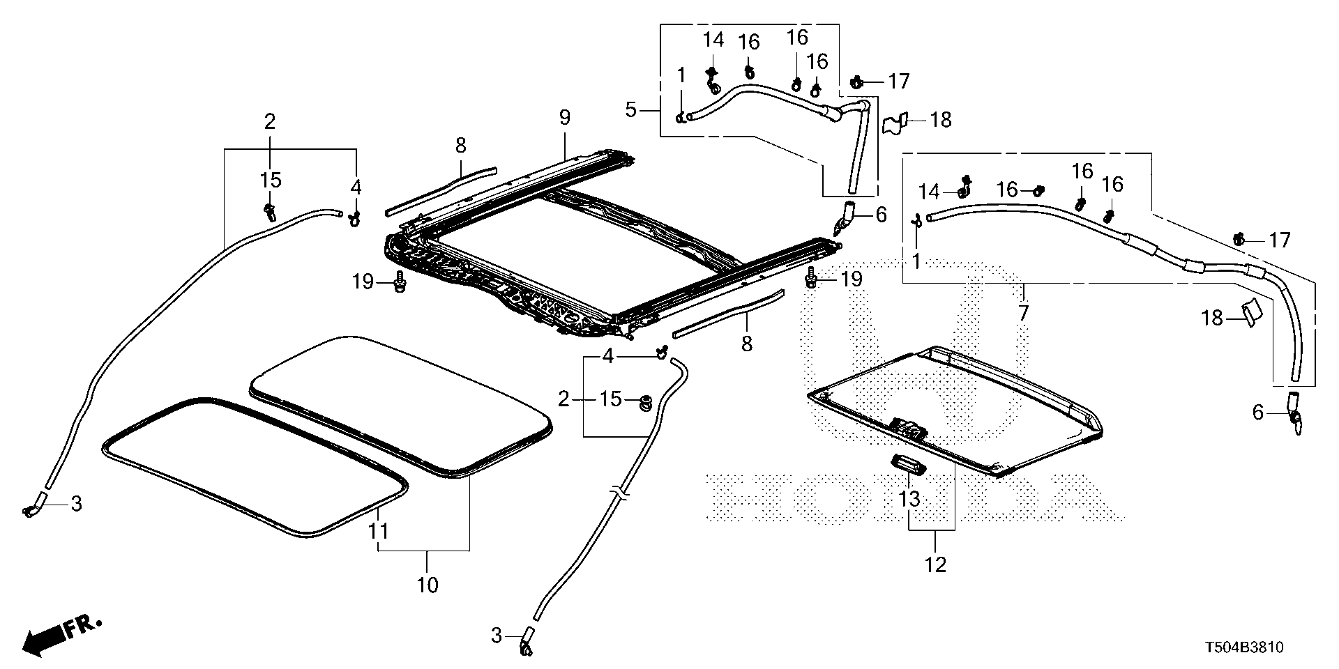 Diagram SLIDING ROOF for your 2007 Honda Pilot   