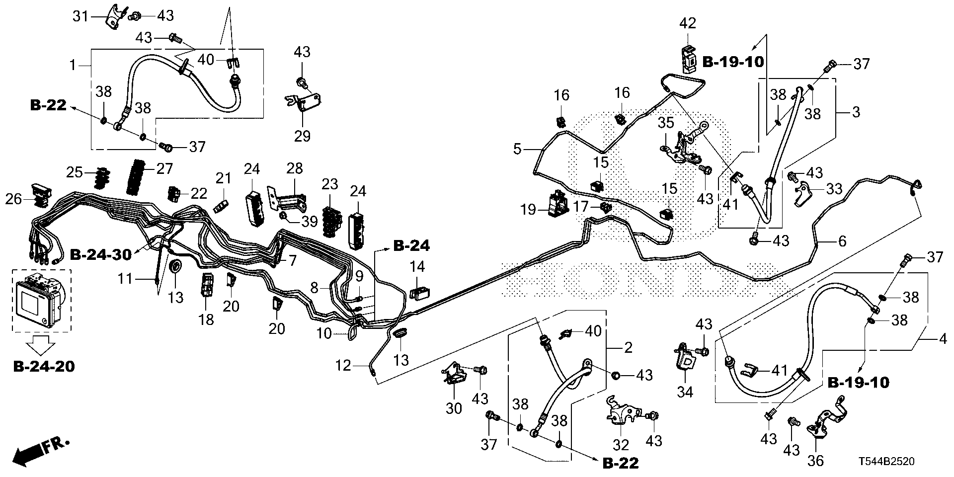 Diagram BRAKE LINES (VSA) for your 1992 Honda Civic Hatchback   