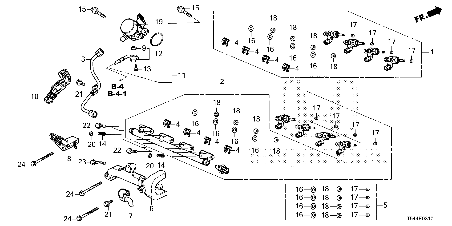 Diagram FUEL INJECTOR for your 2014 Honda CR-V   