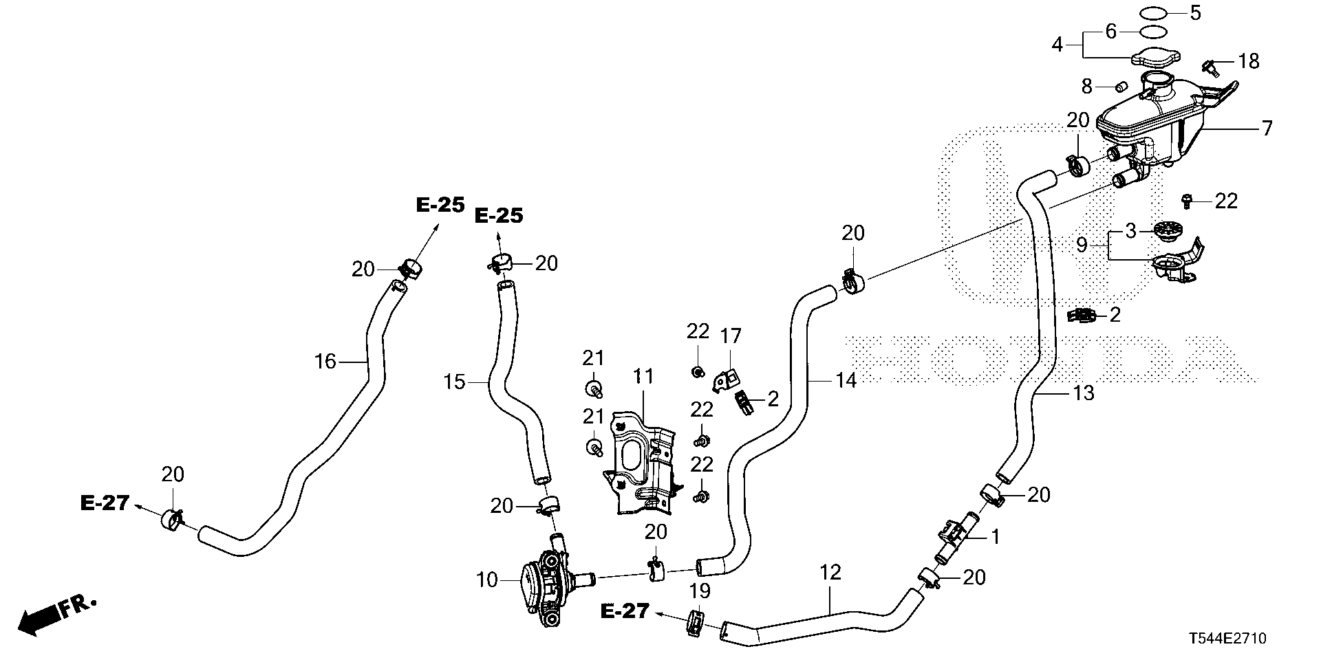 Diagram ELECTRIC WATER PUMP (PCU) for your 1990 Honda Accord Coupe 2.2L AT LX 