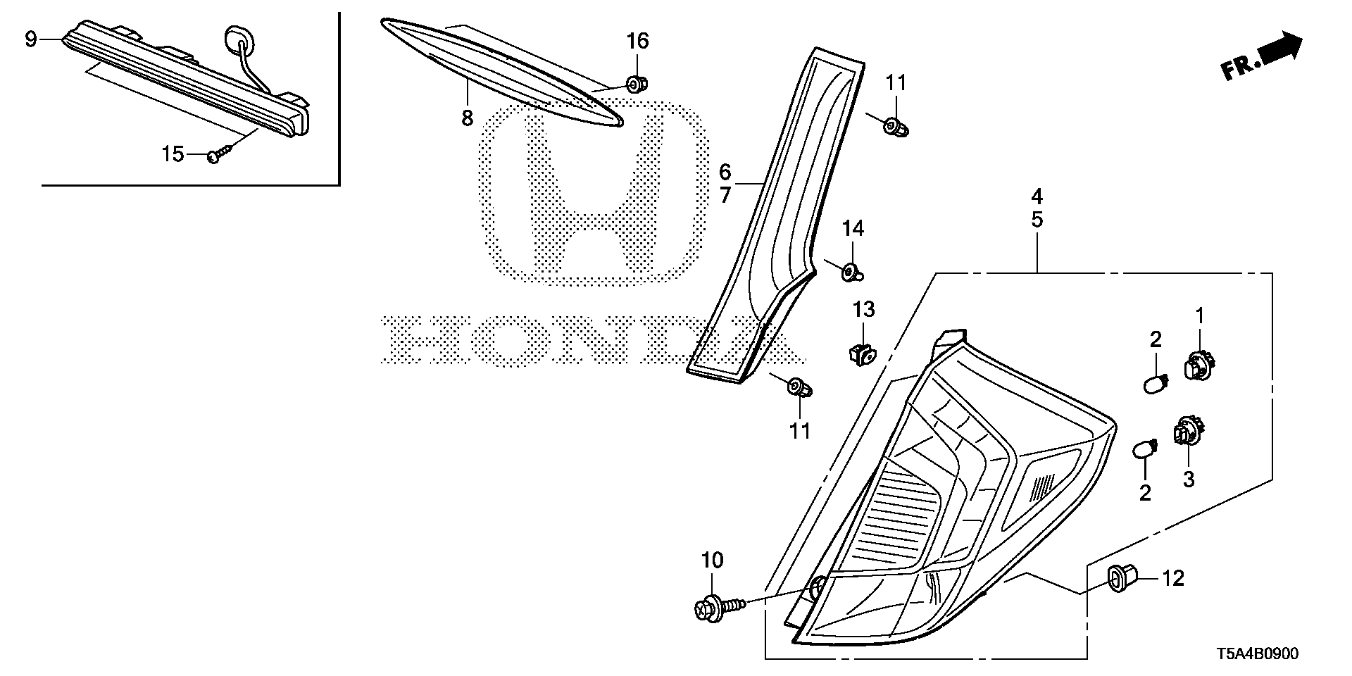 Diagram TAILLIGHT for your 1997 Honda Accord   