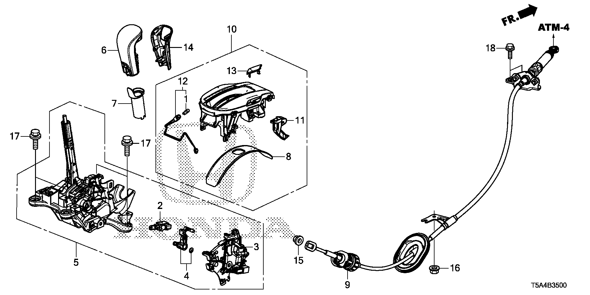 Diagram SELECT LEVER for your Honda