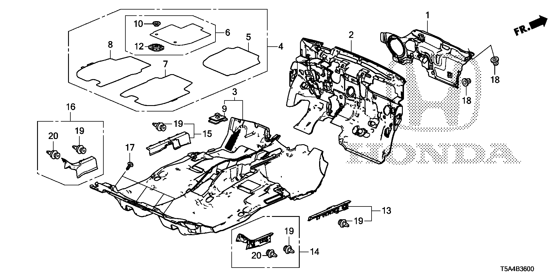 Diagram FLOOR MAT for your Honda Fit  