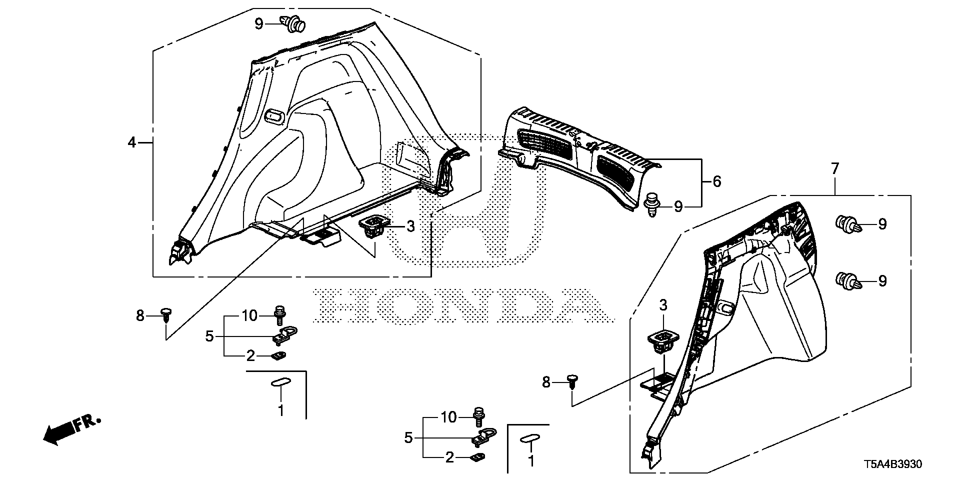 Diagram SIDE LINING for your 1992 Honda Civic   