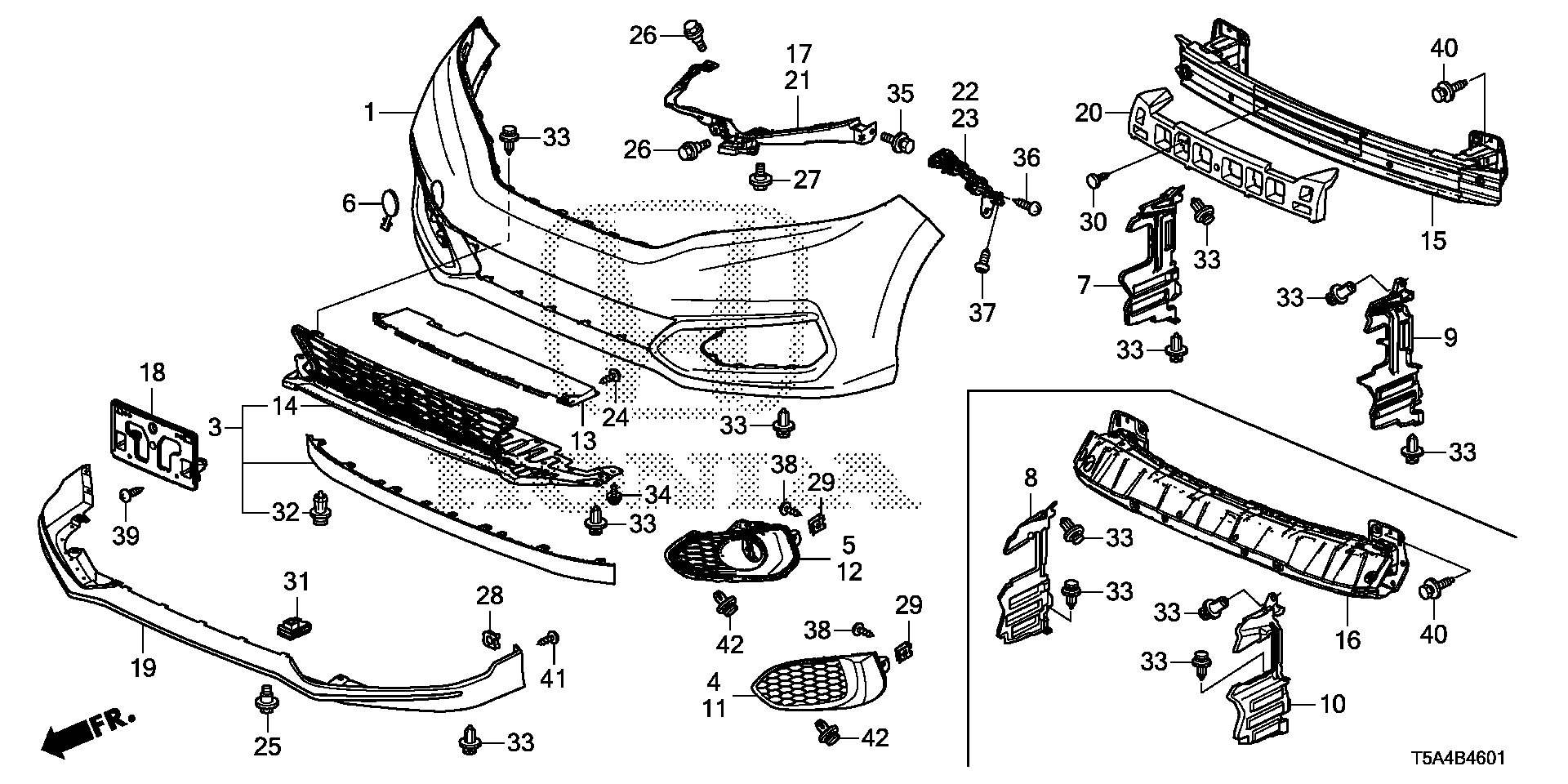 Diagram FRONT BUMPER (2) for your Honda