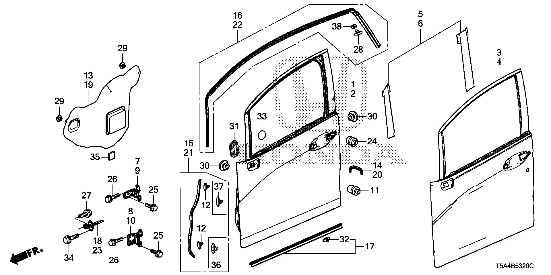 Diagram FRONT DOOR PANELS for your 1983 Honda Civic   