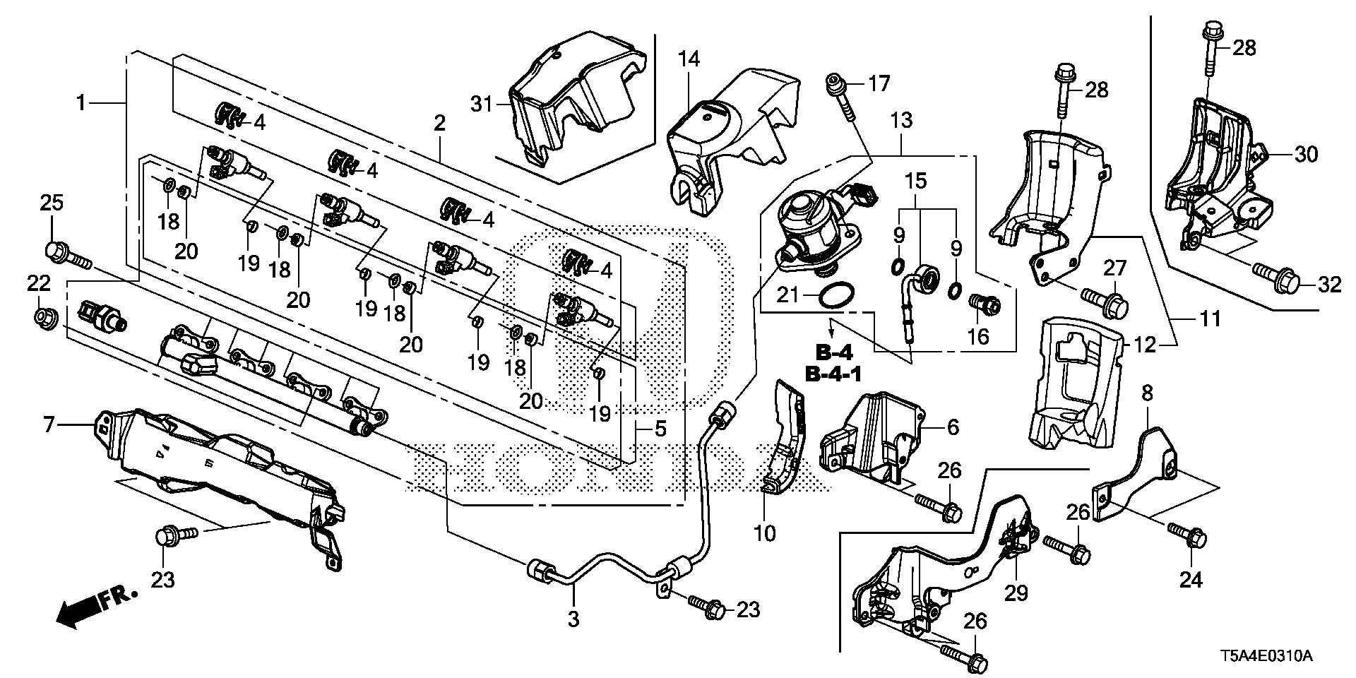 Diagram FUEL INJECTOR for your 2022 Honda Passport  TSPORT 5D 