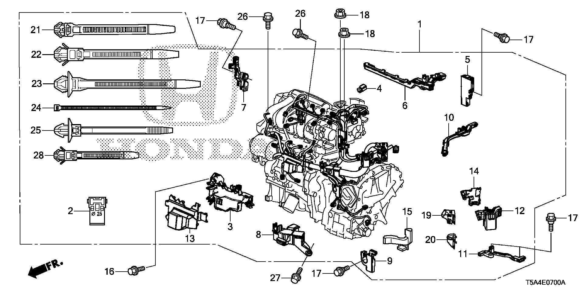 Diagram ENGINE WIRE HARNESS for your 2012 Honda Fit   