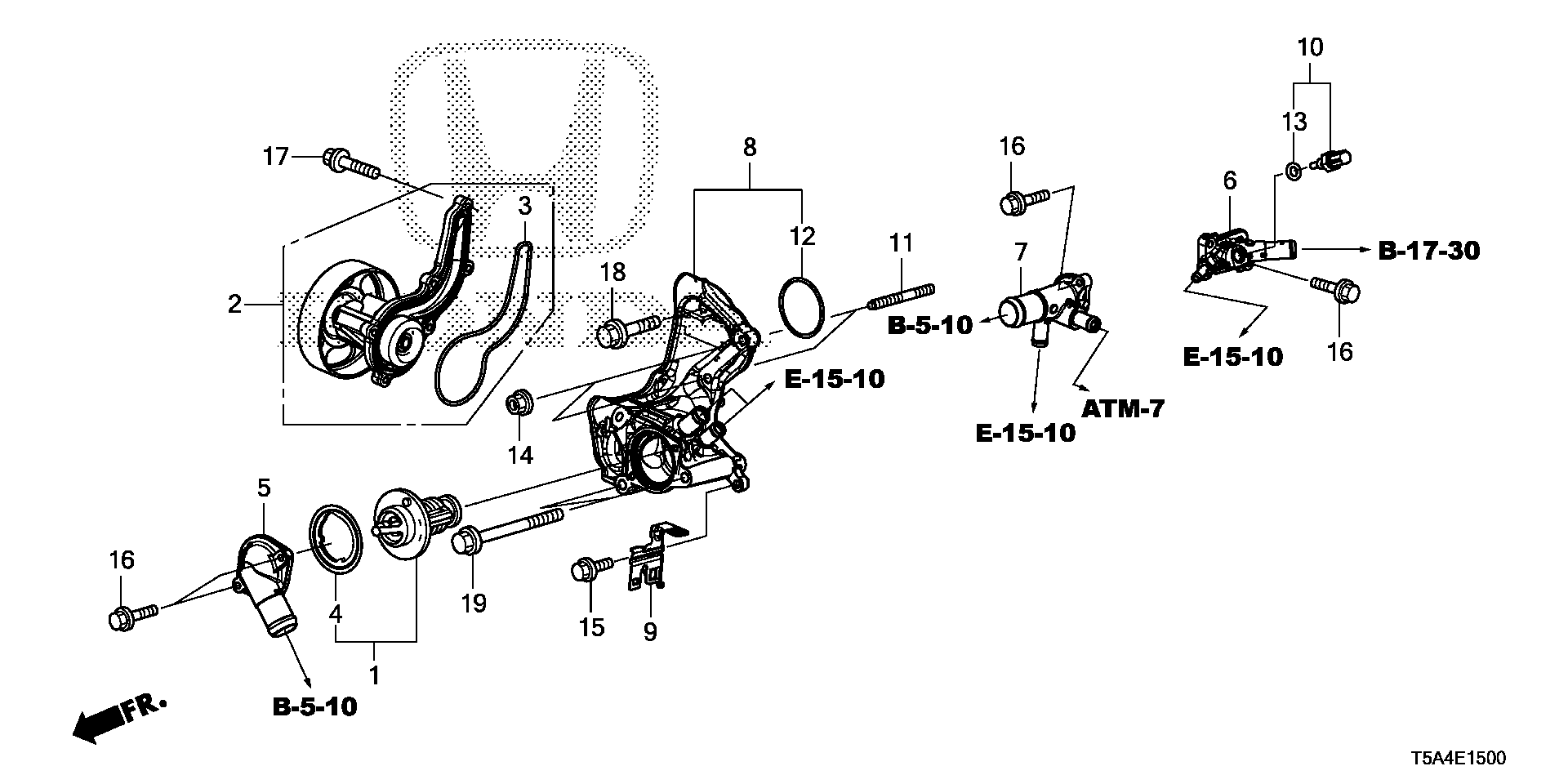 Diagram WATER PUMP for your 2020 Honda Accord   