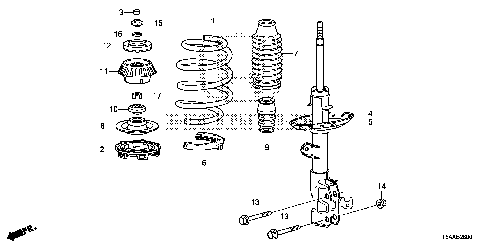 Diagram FRONT SHOCK ABSORBER for your 1991 Honda Accord   