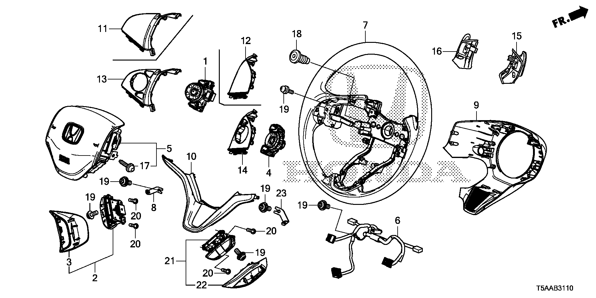 Full size assembly image of STEERING WHEEL (1/1)