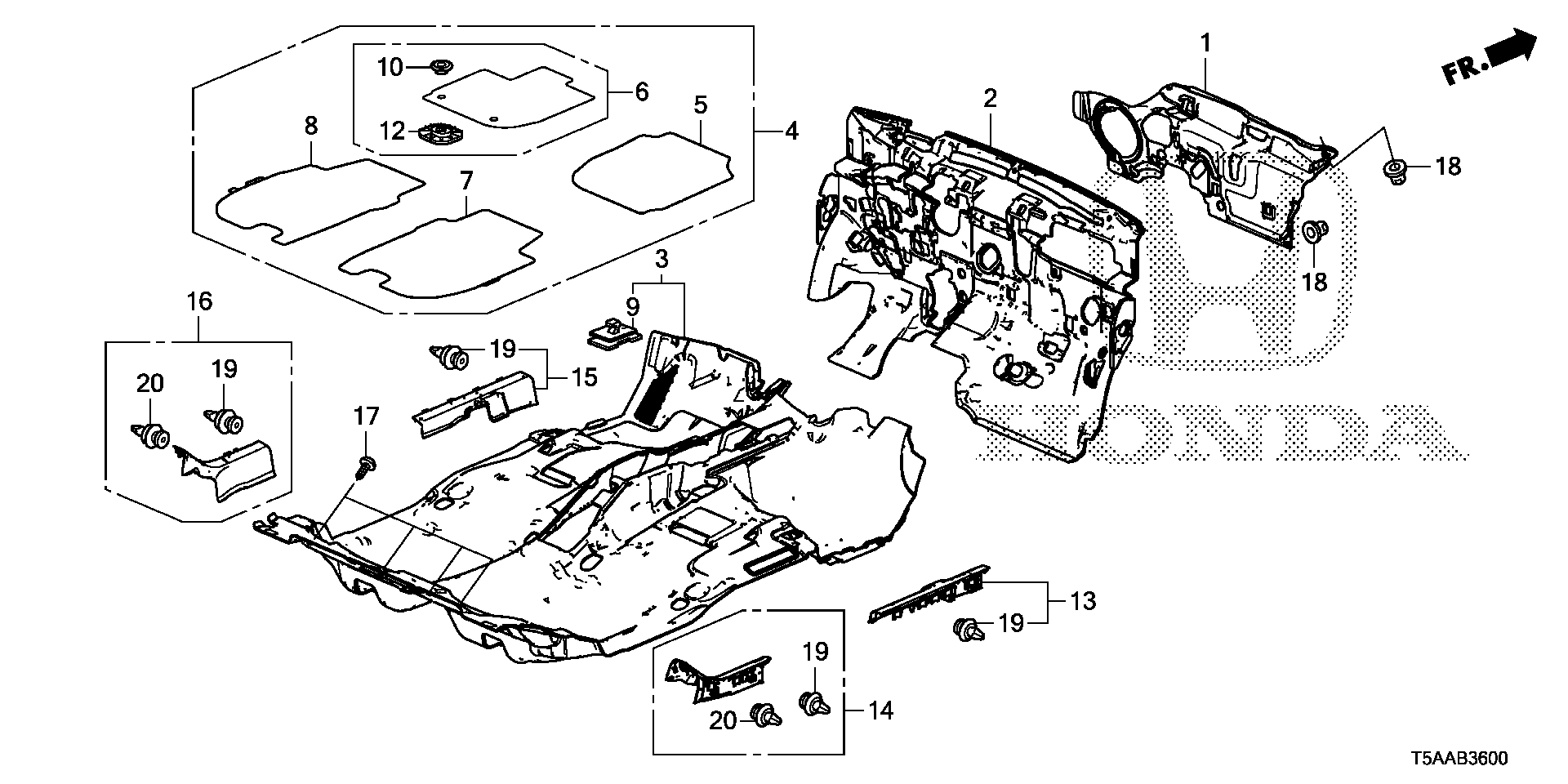 Diagram FLOOR MAT for your Honda Fit  