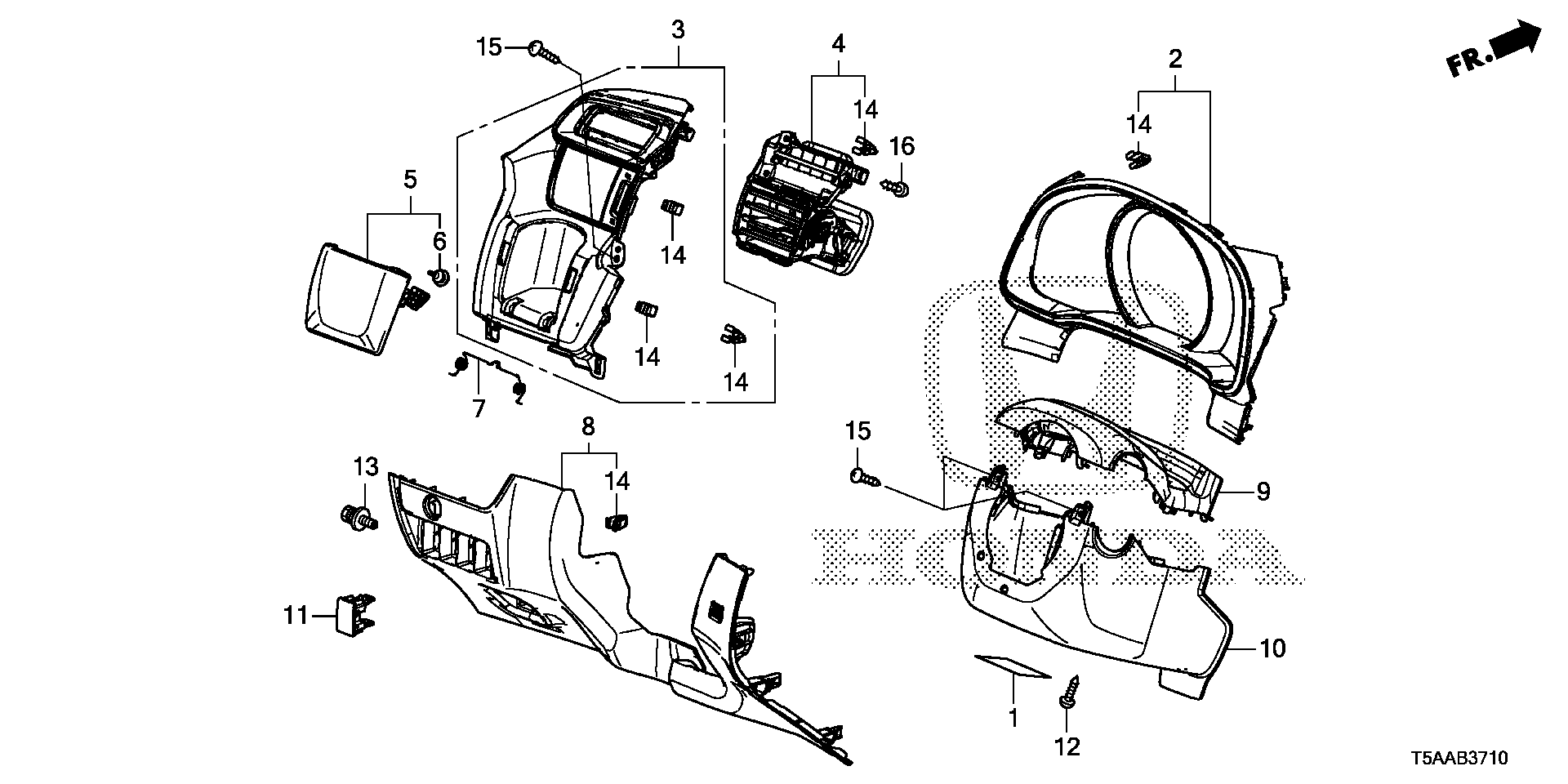 Full size assembly image of INSTRUMENT PANEL GARNISH (DRIVER SIDE) (1/1)