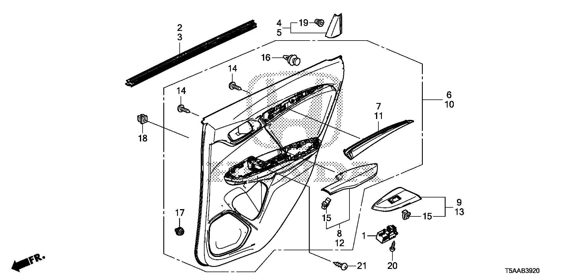 Full size assembly image of REAR DOOR LINING (1/1)