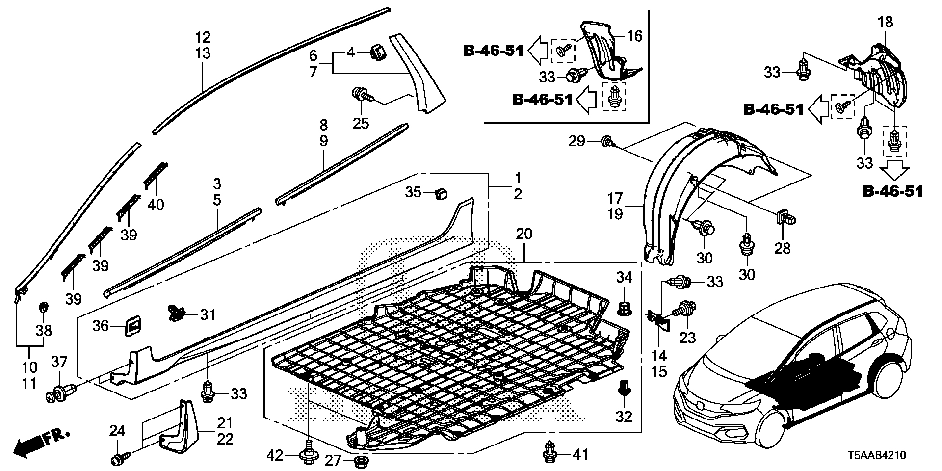 Diagram MOLDING@SIDE SILL GARNISH for your 2002 Honda Civic   