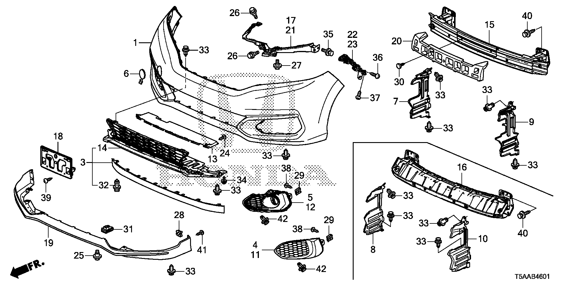 Diagram FRONT BUMPER for your 1992 Honda Civic Hatchback   