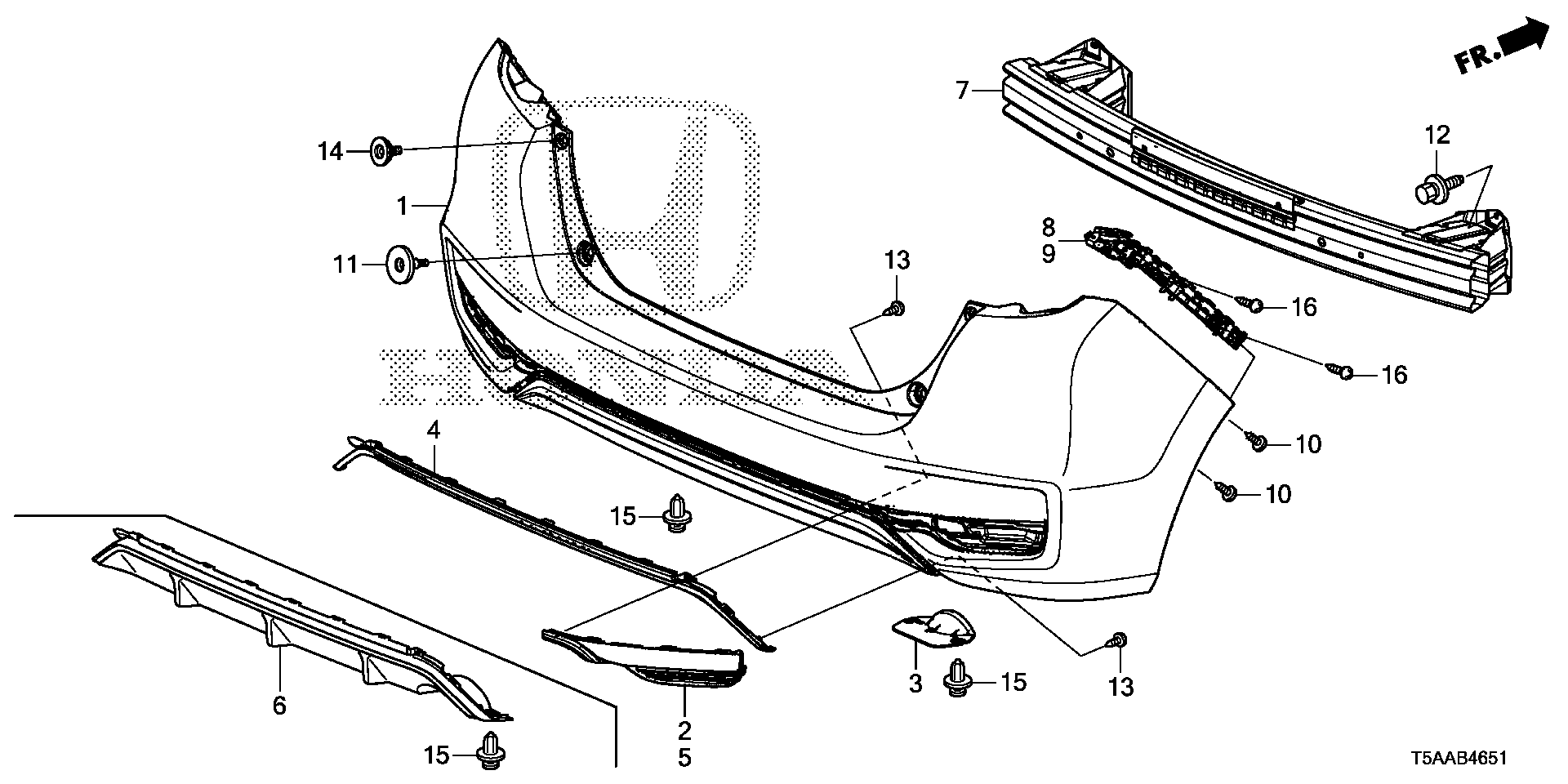 Full size assembly image of REAR BUMPER (1/1)
