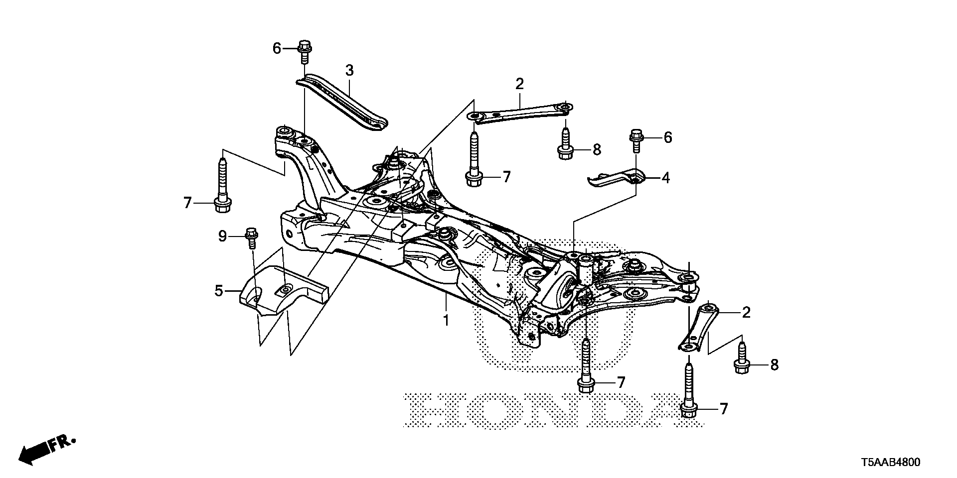 Diagram FRONT SUB FRAME for your Honda Fit  