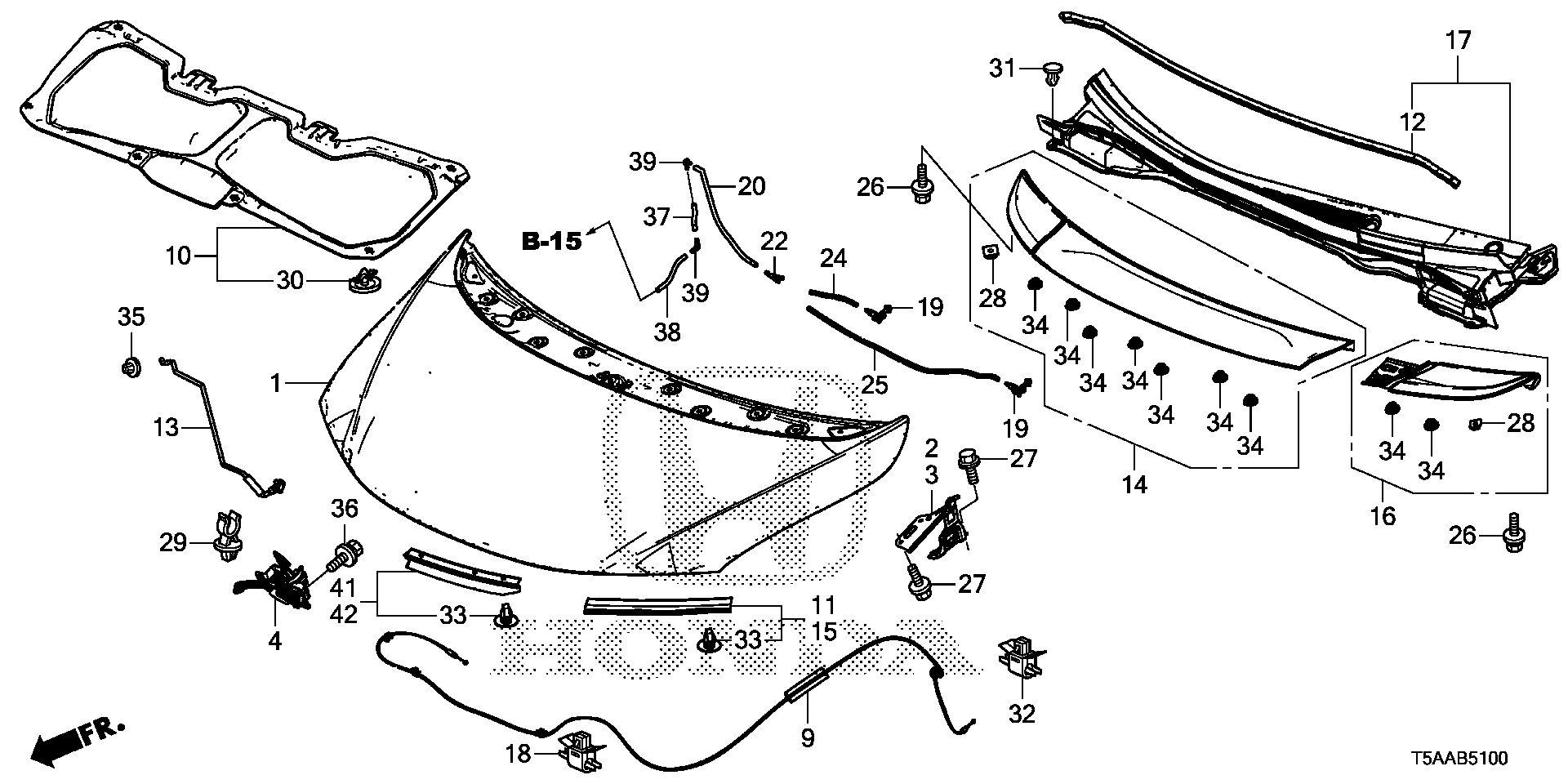 Diagram ENGINE HOOD for your Honda Fit  