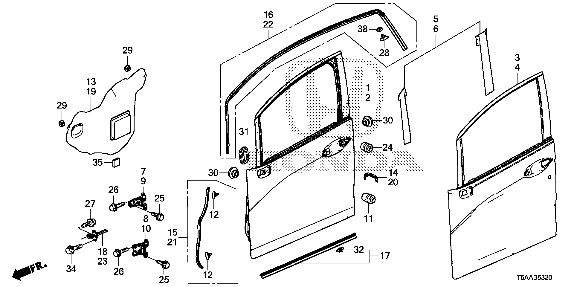 Diagram FRONT DOOR PANELS for your 1983 Honda Civic   