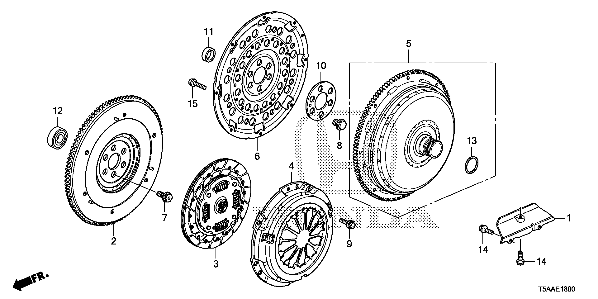 Diagram CLUTCH@TORQUE CONVERTER for your Honda Fit  