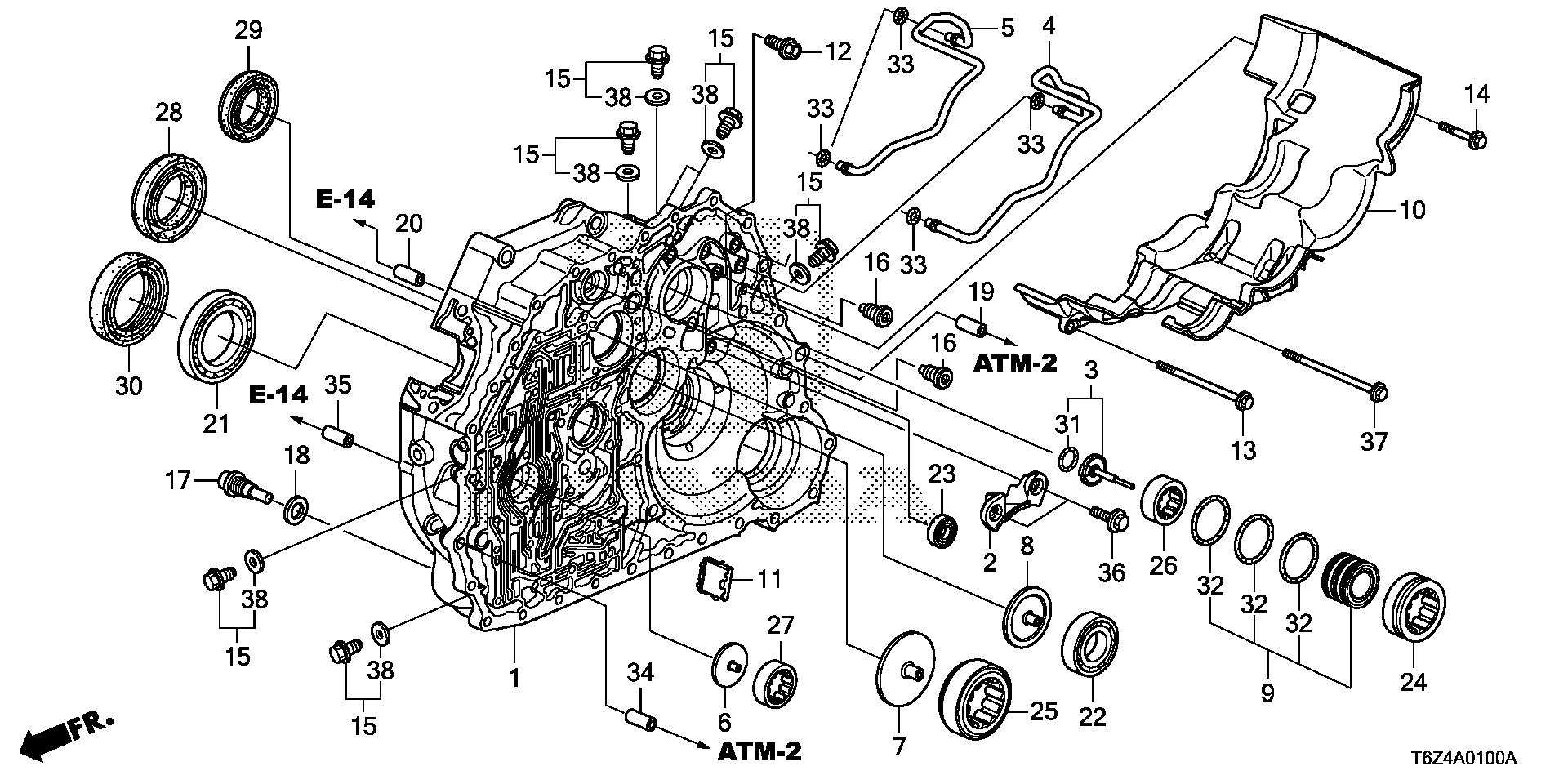 Diagram TORQUE CONVERTER CASE (6AT) for your Honda Ridgeline  