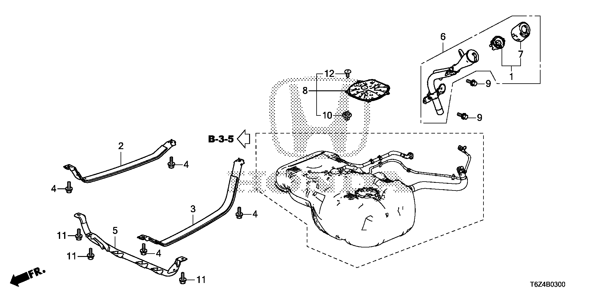 Diagram FUEL FILLER PIPE for your 2024 Honda Pilot   