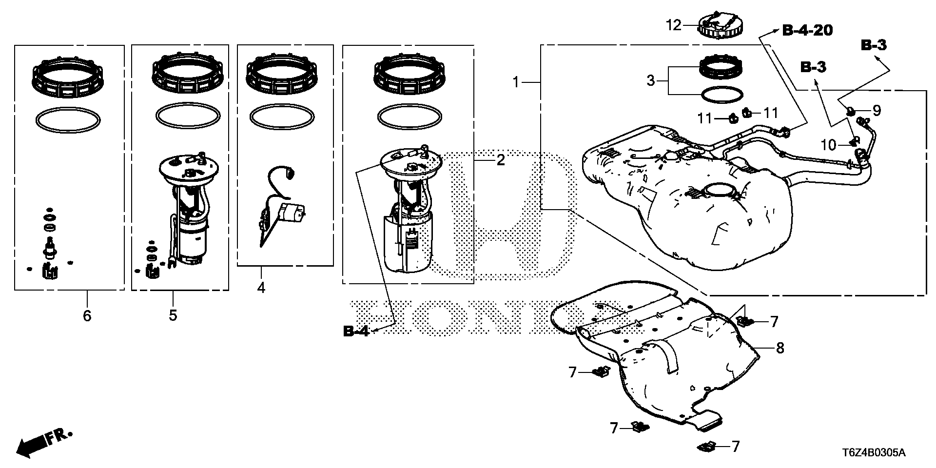 Diagram FUEL TANK for your 2014 Honda Pilot   