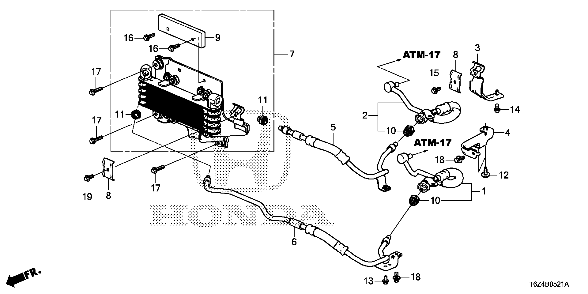 Diagram ATF COOLER ('20-) for your Honda Ridgeline  