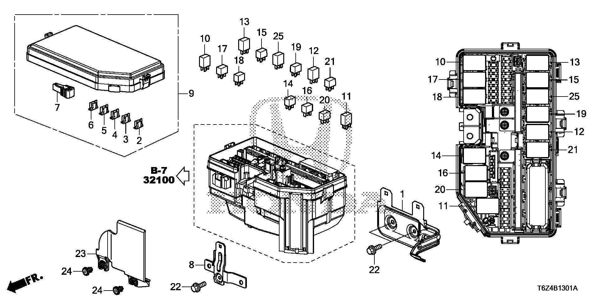 Diagram CONTROL UNIT (ENGINE ROOM) (2) for your 2020 Honda Ridgeline   