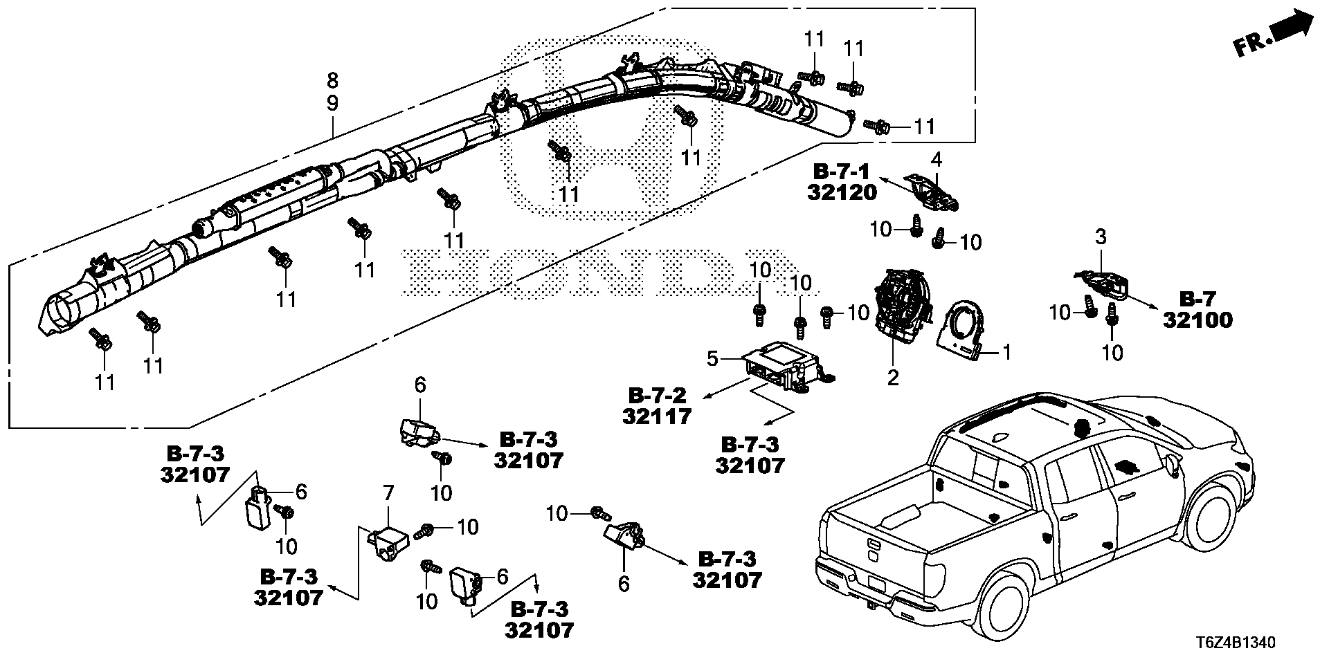 Diagram SRS UNIT for your Honda Ridgeline  